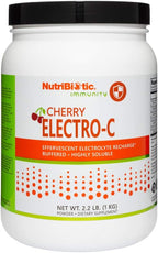 NutriBiotic Cherry Electro-C Polvo de Vitamina C y Electrolitos, 2.2 Lb (1000 g)