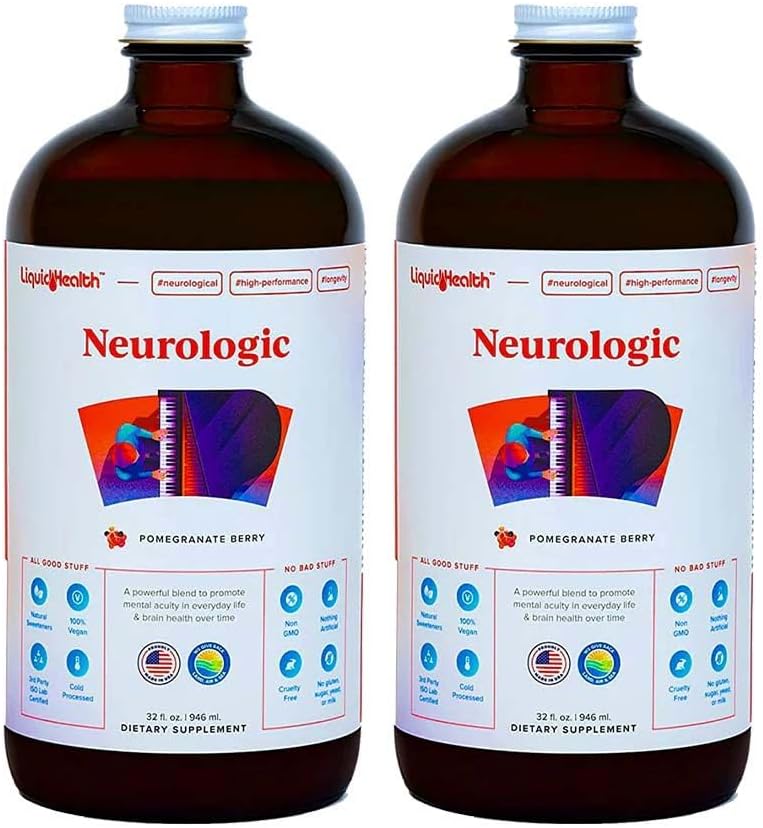 LIQUIDHEALTH Neurologic Focus - Suplemento Nootrópico para la Concentración y Memoria - 2 Pack
