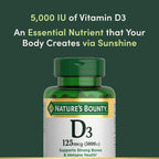 Nature's Bounty Vitamina D3 5000 UI, Softgels, 150 unidades (Paquete de 2)