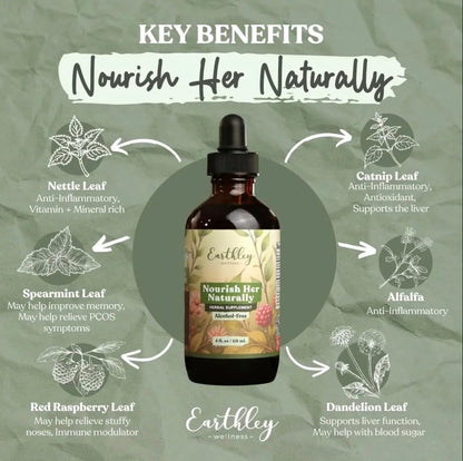 Earthley Wellness Nourish Her Naturalmente - Multivitamínico Líquido Botánico para Mujer – Image 3