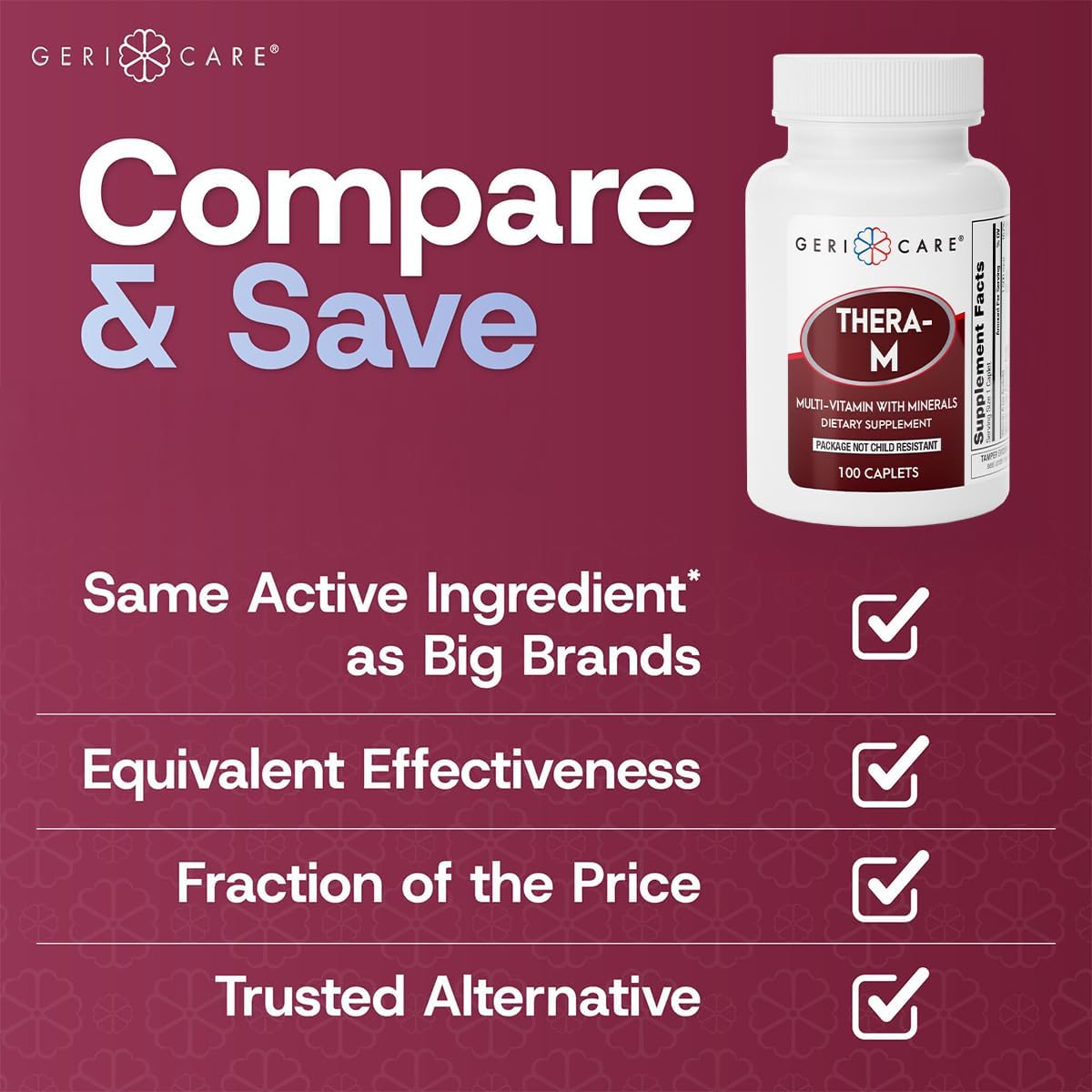 GeriCare Thera M Multivitamínico en Comprimidos, 100 Comprimidos