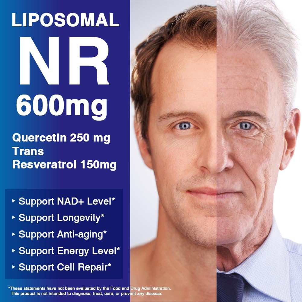 LOVITA Liposomal NR (Nicotinamida Ribósido) 1000 mg con Quercetina y Trans-Resveratrol – 100 Cápsulas Veganas
