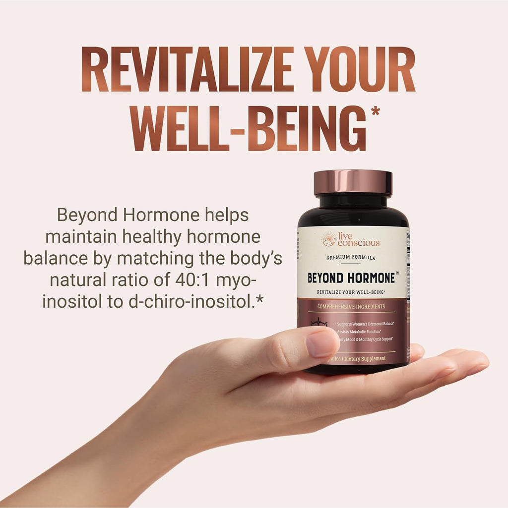 Live Conscious Beyond Hormone - Inositol, Berberina y Extractos Botánicos para el Bienestar Femenino (90 Cápsulas)