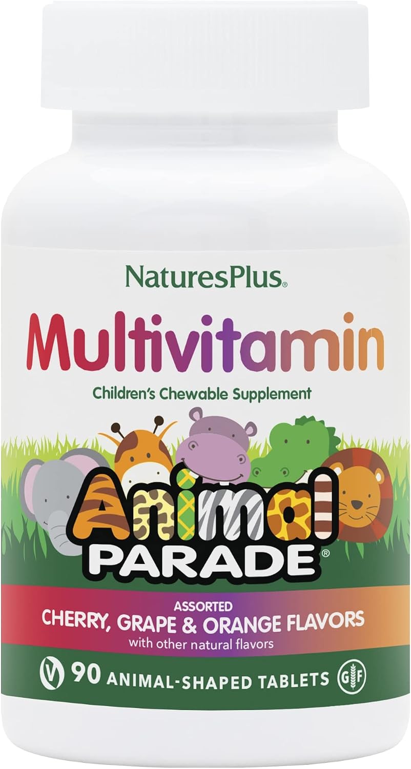 NaturesPlus Animal Parade Multivitamínico Masticable para Niños - Pack de 3 (540 comprimidos, 270 dosis) - Sabores Naturales