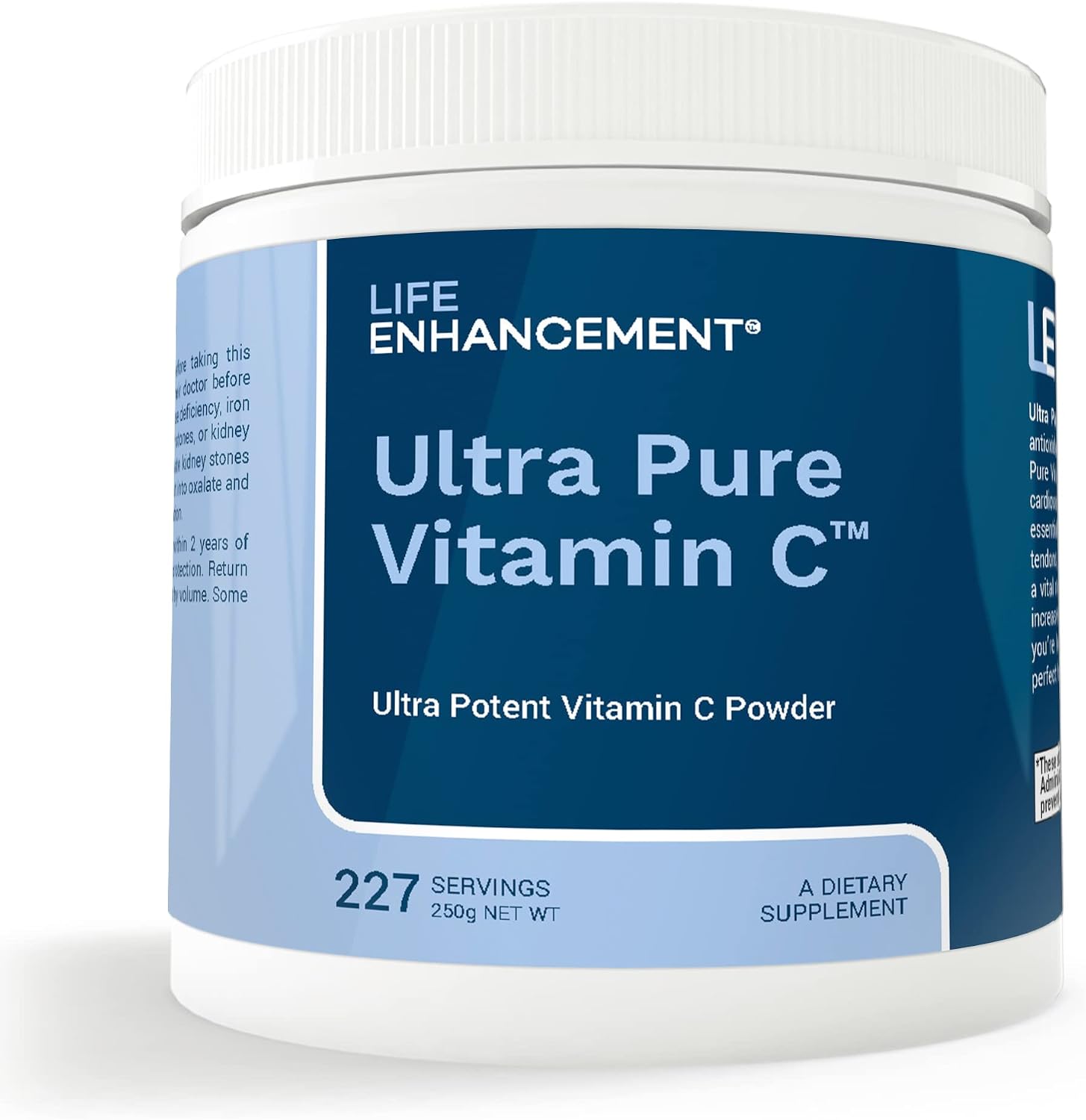 Life Enhancement Ultra Pure Vitamina C en Polvo - 1,100 mg Ácido Ascórbico - 227 Raciones