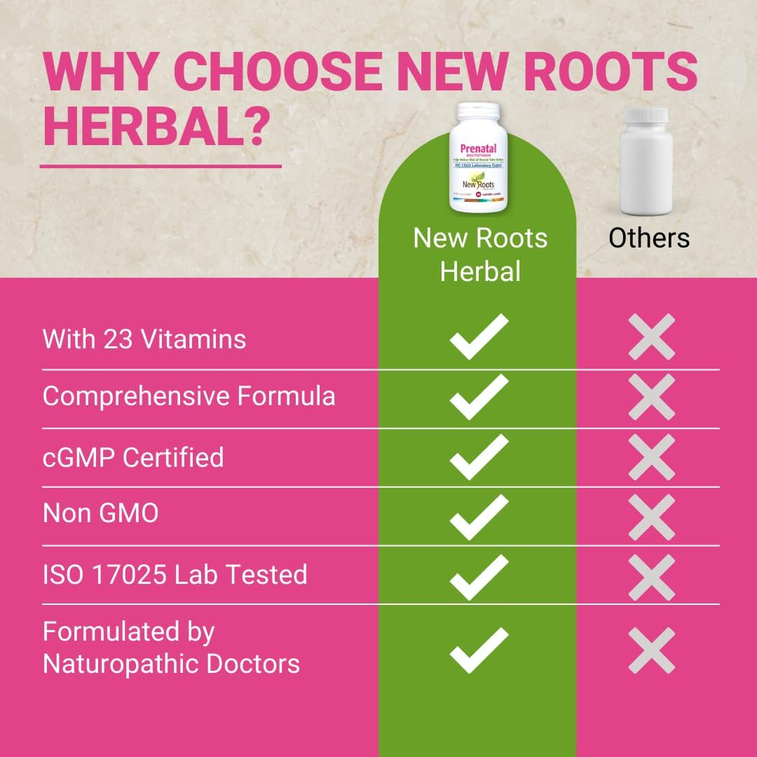 New Roots Herbal - Multivitamínico Prenatal, 90 Cápsulas