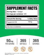 BulkSupplements.com Aceite de Menta 50mg - 365 Cápsulas Blandas