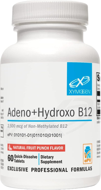 XYMOGEN Adeno+Hydroxo B12 - 2500 mcg – Metabolismo energético: La vitamina B12 contribuye al metabolismo – Image 1