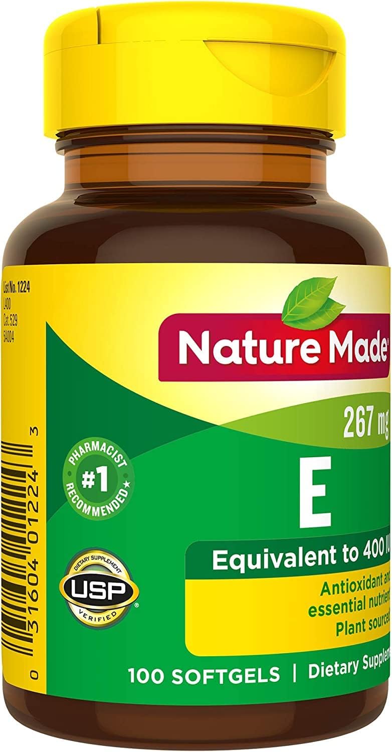 Nature Made Vitamin E 400 IU (267 mg) Softgels, 100 Count (Pack of 2)