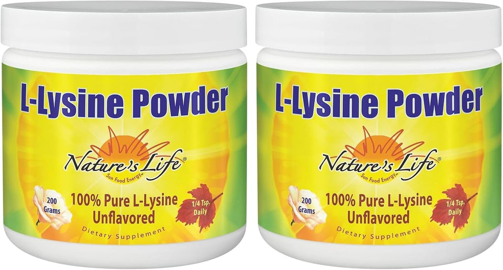 Nature's Life L-Lisina en Polvo | Ayuda a Apoyar la Función Inmunológica | 100% Pura Natural | 435 mg por Ración | 460 Raciones | Sin Sabor | Vegetariano