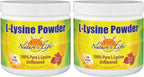 Nature's Life L-Lisina en Polvo | Ayuda a Apoyar la Función Inmunológica | 100% Pura Natural | 435 mg por Ración | 460 Raciones | Sin Sabor | Vegetariano