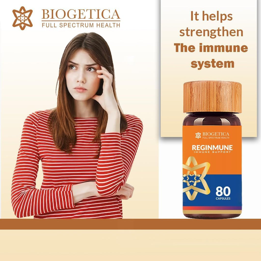 Biogetica Reginmune - Complemento de Apoyo Inmunitario Natural con Zinc, Magnesio y Equinácea - Cápsulas Veganas - 80 Unidades