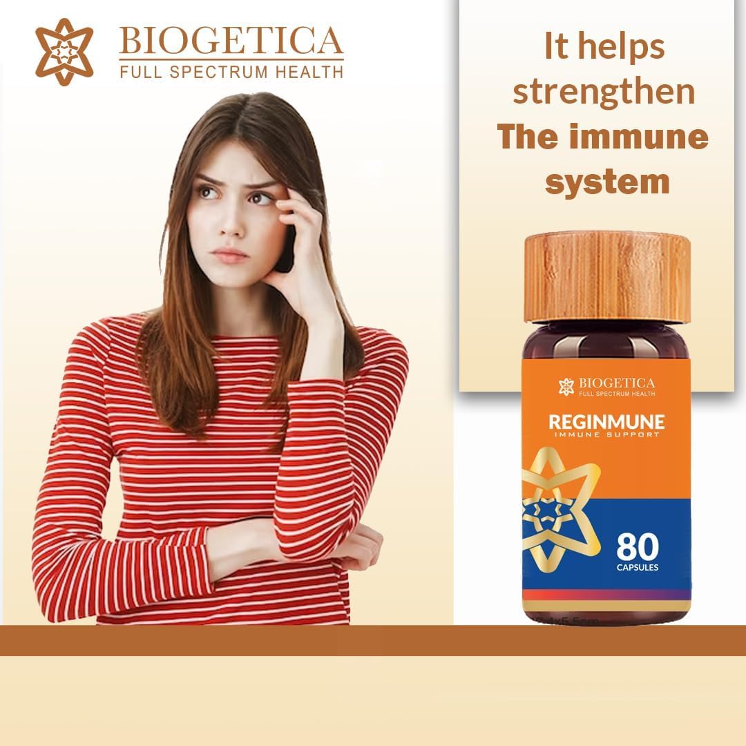 Biogetica Reginmune - Complemento de Apoyo Inmunitario Natural con Zinc, Magnesio y Equinácea - Cápsulas Veganas - 80 Unidades