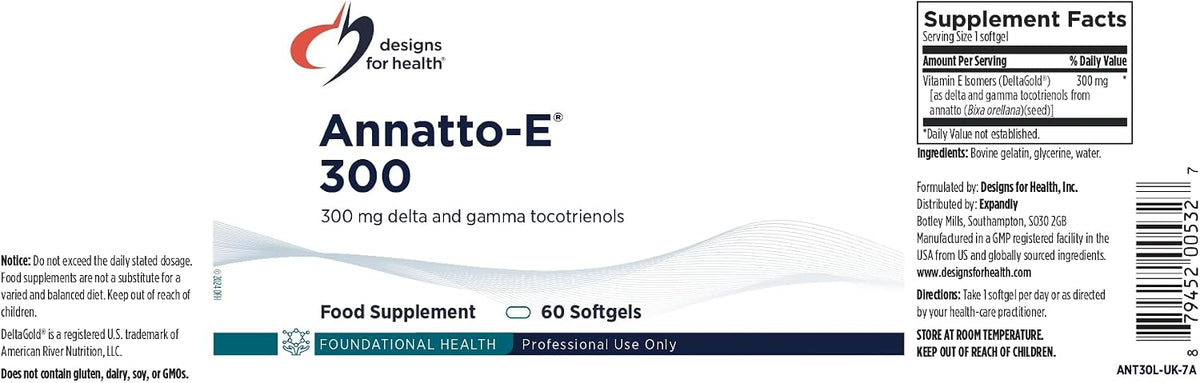 Designs for Health Annatto-E 300mg – Formato óptimo: Cápsulas blandas que facilitan la ingesta y la absorción, – Image 5