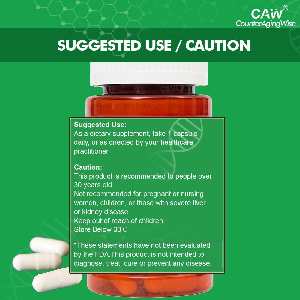 CAW Nano Cycloastragenol 10 mg - 30 Cápsulas Vegetales con Recubrimiento Entérico