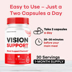 Vision Support - Suplemento para la Visión, Cápsulas Naturales, 60 unidades