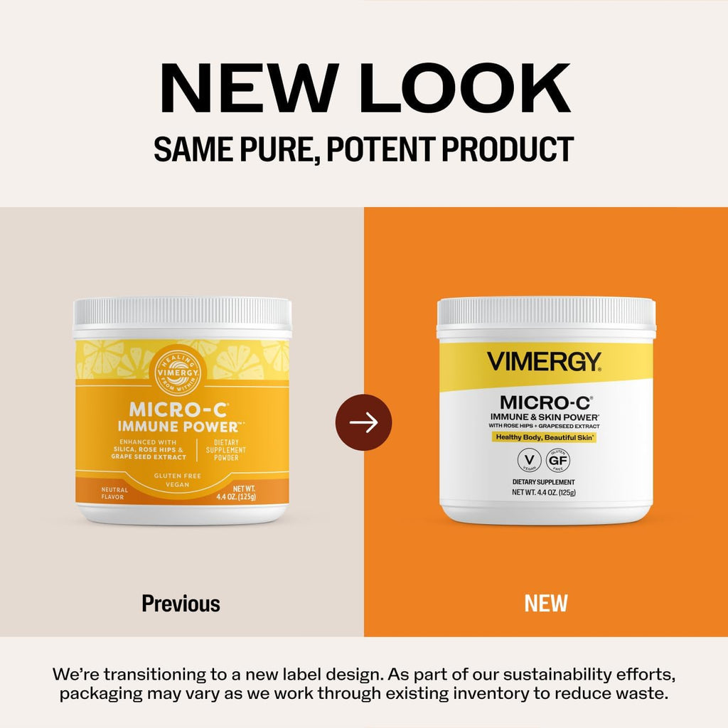 Vimergy Micro-C Immune Power - 35 2000mg Servings - Gentle Form - Antioxidant Phytonutrients - Immune & Nerve Support - Benefits Bone & Cartilage - Gluten-Free, Kosher, Vegan (125g)