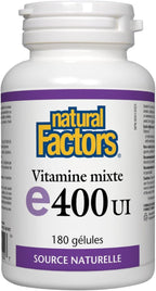 Natural Factors Mixed Vitamin E 400 IU, 180 Softgels