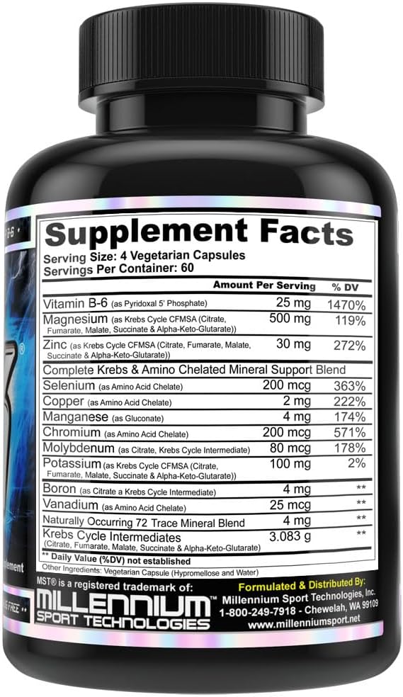 MST ZMK Nighttime, Complejo Mineral Nocturno con Zinc, Magnesio y P-5-P B6, 240 Cápsulas
