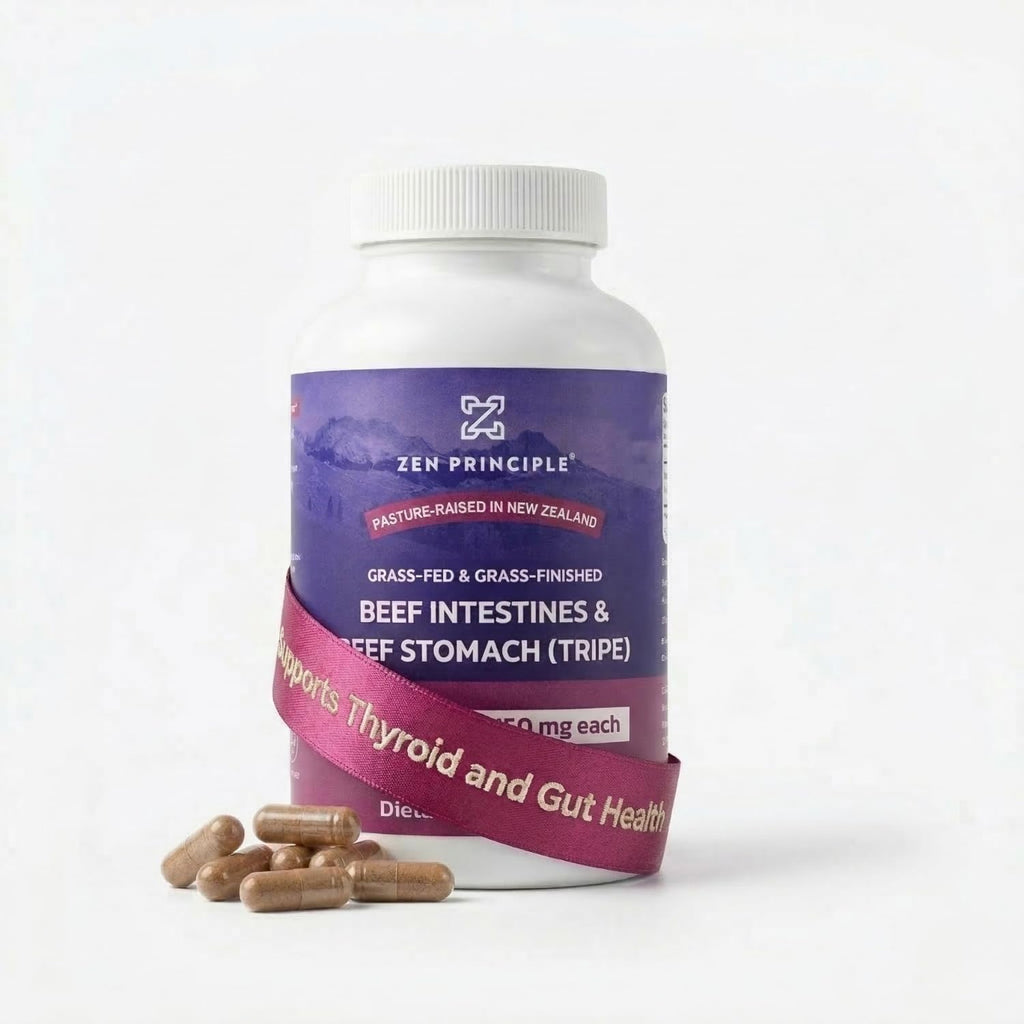 Zen Principle Suplemento de Intestinos de Res con Tripa - Paquete de 2 - 420 Cápsulas - Grass Fed New Zealand