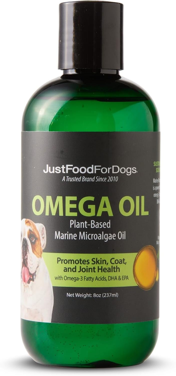 JustFoodForDogs Omega 3 para Perros - Aceite de Algas, 8 oz