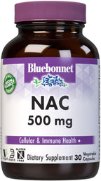 Bluebonnet NAC 500 mg Cápsulas Vegetales, 30 Unidades