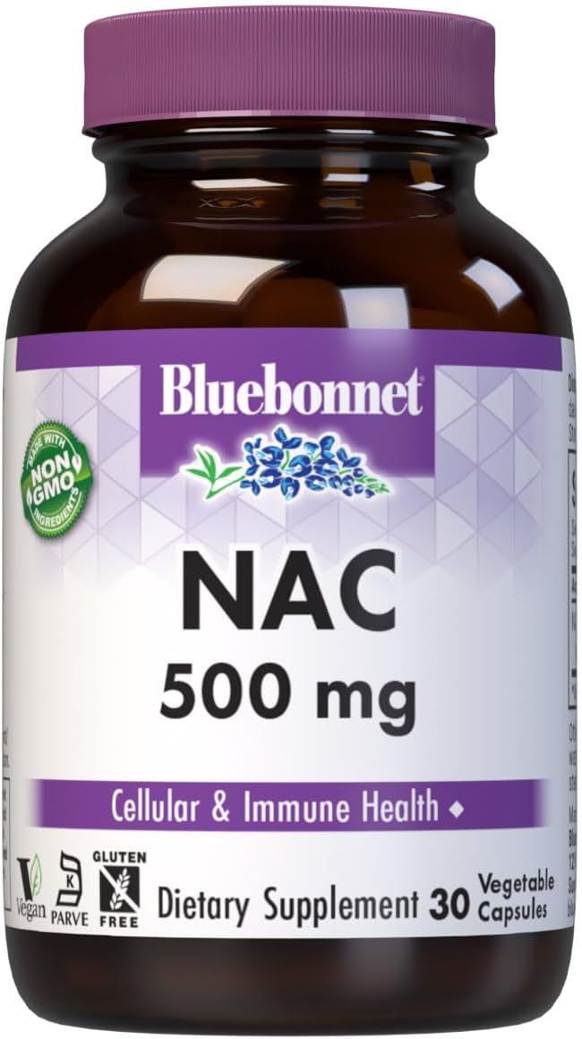 Bluebonnet NAC 500 mg - 90 Cápsulas Vegetales
