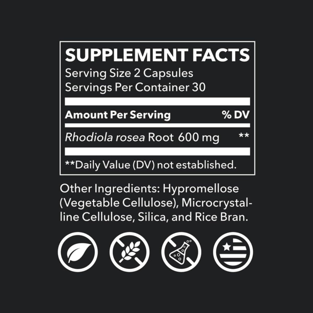 LifeSeasons Rhodiola Root 600mg – 60 Cápsulas Veganas