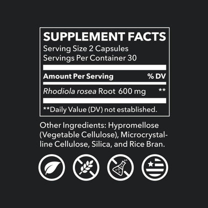 LifeSeasons Rhodiola Root 600mg – 60 Cápsulas Veganas – Image 2