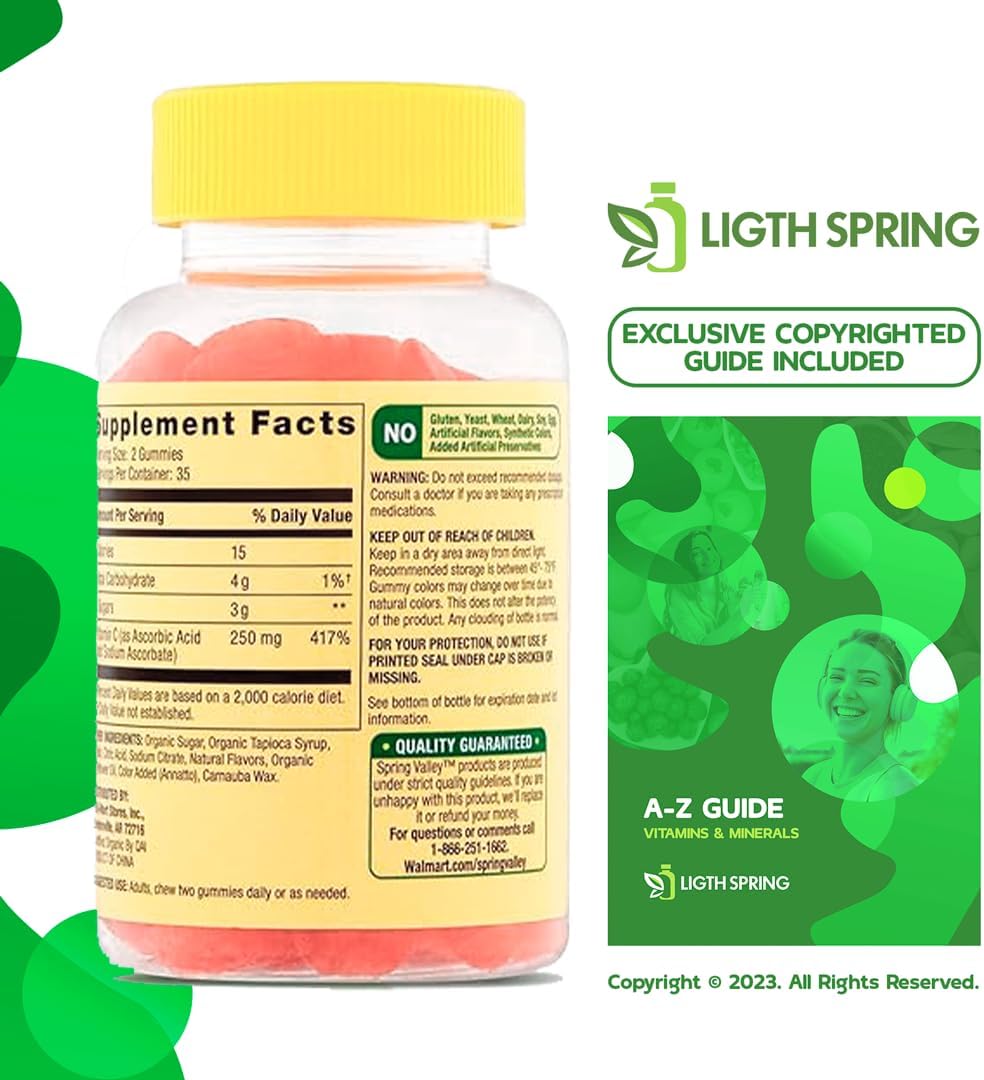 Vitaminas C Gummies para Adultos, 250 mg, 70 unidades (Pack de 3) con Guía Exclusiva