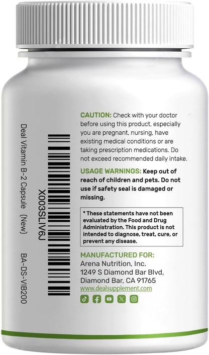 DEAL SUPPLEMENT Vitamina B2 400mg con – Pureza y calidad: Busca productos no transgénicos y que hayan sido – Image 7