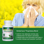 Immuniherb Suplemento de Apoyo Inmunológico con Jengibre, Forsythia, Regaliz, Vitamina C y Zinc - 60 Cápsulas Veganas