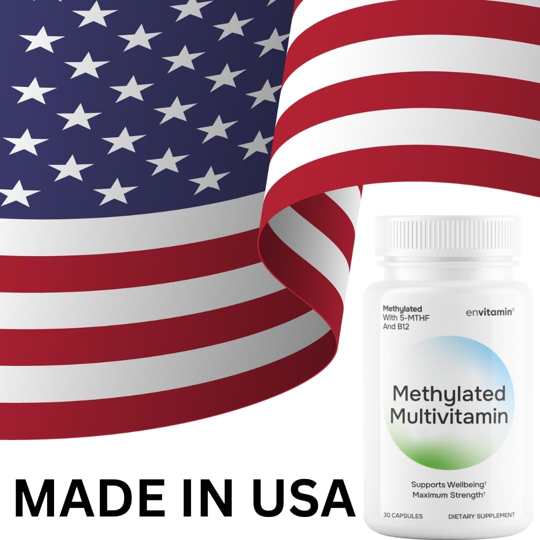 envitamin Complejo Multivitamínico Metilado con L-Metilfolato, B12 Metilada, 5-MTHF, Inositol y Licopeno