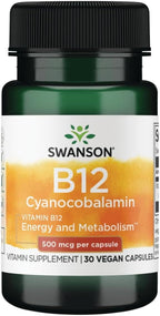 Swanson Vitamina B-12 500 mcg - 30 Cápsulas