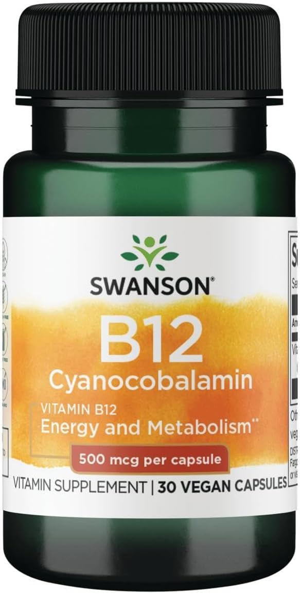 Swanson Vitamina B-12 500 mcg - 30 Cápsulas