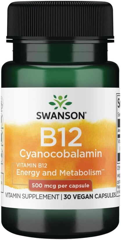 Swanson Vitamina B-12 500 mcg - 30 Cápsulas – Image 1