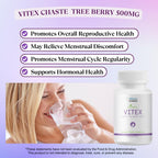 BIOLABS PRO Suplemento Natural de Vitex (Sauzgatillo) para Mujeres - Extracto Puro de Baya de Sauzgatillo 500mg, Fórmula de Máxima Potencia, Cápsulas Veganas, Apoyo al Equilibrio Hormonal - (60 Cápsulas - 2 Meses)