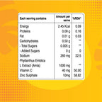Pure Nutrition Vitamina C y Zinc, 40 Comprimidos Efervescentes (20 x 2), Sabor Naranja, 1000mg Extracto de Amla, Apoya la Piel, Inmunidad y Bienestar Diario para Hombres y Mujeres