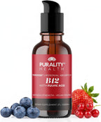 PURALITY HEALTH Liposomal Liquid Vitamin B12 with Fulvic Acid, 2500 mcg. Methylcobalamin combined with Organic Glycerine Extract for Maximum Absorption, Energy Boost, Vegan
