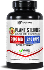 Healthfare Plant Sterols - 240 Cápsulas Veganas - Complejo de Beta-Sitosterol y Fitoesteroles