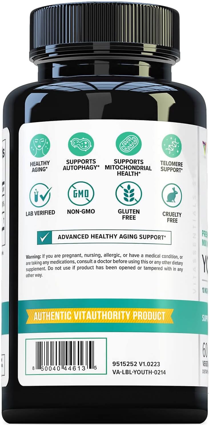 Vitauthority Espermidina 3HCL 99% - Apoyo Celular y Longevidad - 60 Dosis