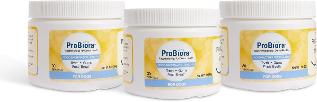 Probiora para Perros - Probiótico Bucal: Aliento Fresco y Salud Dental (30 raciones, 2 frascos)