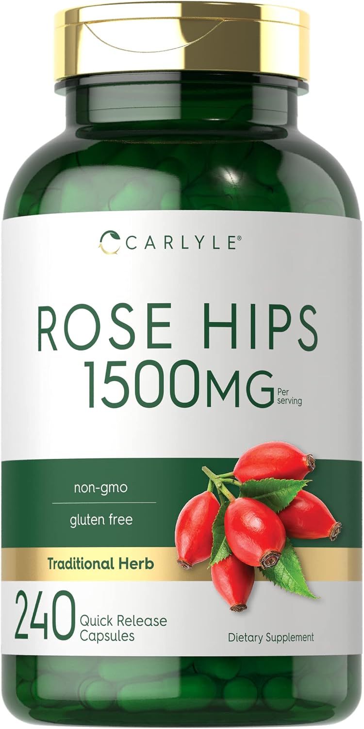 Carlyle Escaramujo 1500mg | 240 Cápsulas de Liberación Rápida | Sin Gluten y No-GMO