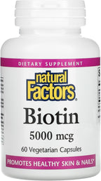 Biotin 5000 mcg Natural Factors 60 VCaps