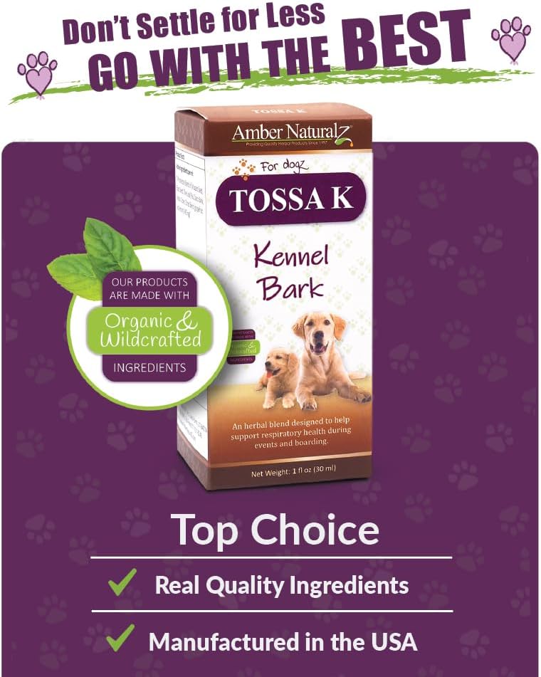Amber NaturalZ Tossa K Kennel Bark – Suplemento herbario para perros – 30 ml