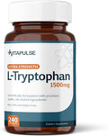 VitaPulse L-Triptófano 1500mg, 240 Cápsulas, Fórmula Nocturna, No Transgénico