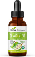 Herbal Goodness Extracto Orgánico de Hojas de Guanábana Graviola - 1 oz (30 ml) - Tintura Líquida Concentrada 15:1