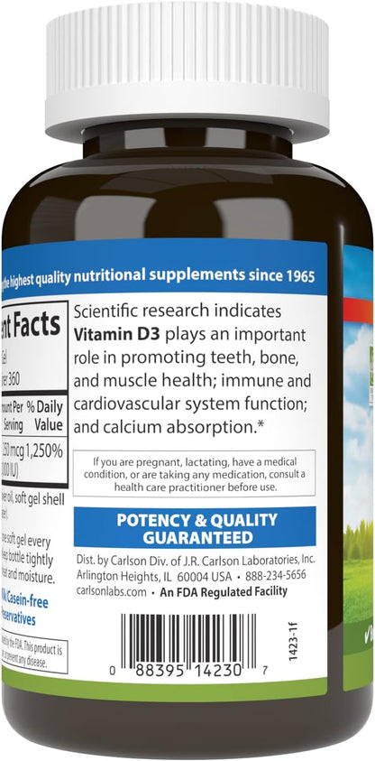 Carlson Vitamina D3 10.000 UI (250 mcg), – Sistema inmunitario: La vitamina D contribuye al funcionamiento normal – Image 3