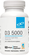 XYMOGEN D3 5000 - Vitamina D3 5000 UI (125 mcg) - Suplemento de alta potencia para el apoyo inmunitario, óseo y muscular - 60 Cápsulas Blandas