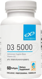 XYMOGEN D3 5000 - Vitamina D3 5000 UI (125 mcg) - Suplemento de alta potencia para el apoyo inmunitario, óseo y muscular - 60 Cápsulas Blandas